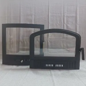 חזית קמין עם זכוכית קרמית