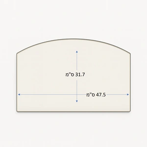 זכוכית לקמין לפי מידה בצורה קשתית לדגם Nordica Isotta
